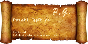 Pataki Györe névjegykártya